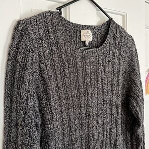 St John’s Bay• Charcoal Grey Cable Knit Sweater, Size XL